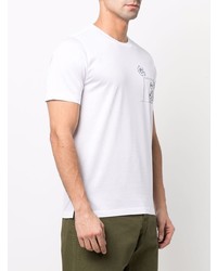 T-shirt à col rond imprimé blanc Canali