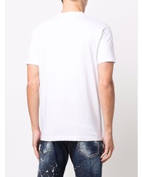 T-shirt à col rond imprimé blanc DSQUARED2