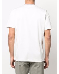 T-shirt à col rond imprimé blanc Brunello Cucinelli