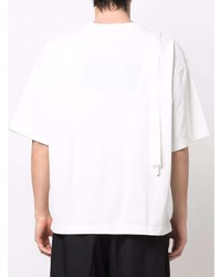 T-shirt à col rond imprimé blanc Maison Mihara Yasuhiro