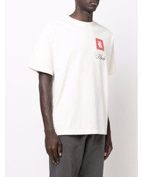 T-shirt à col rond imprimé blanc Rhude