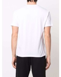 T-shirt à col rond imprimé blanc Ea7 Emporio Armani