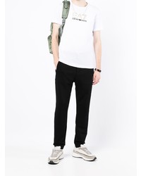 T-shirt à col rond imprimé blanc Ea7 Emporio Armani