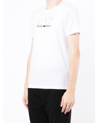 T-shirt à col rond imprimé blanc Ea7 Emporio Armani