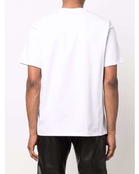 T-shirt à col rond imprimé blanc MSGM