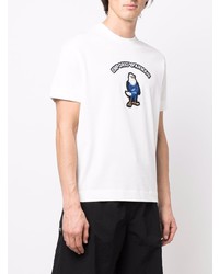 T-shirt à col rond imprimé blanc Emporio Armani