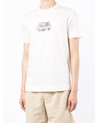 T-shirt à col rond imprimé blanc Emporio Armani