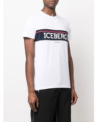 T-shirt à col rond imprimé blanc Iceberg