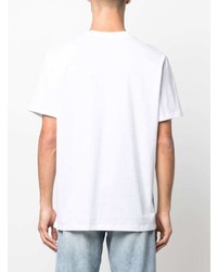 T-shirt à col rond imprimé blanc A.P.C.