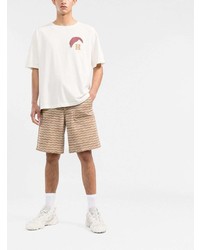 T-shirt à col rond imprimé blanc Rhude