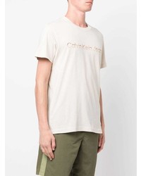 T-shirt à col rond imprimé blanc Calvin Klein Jeans