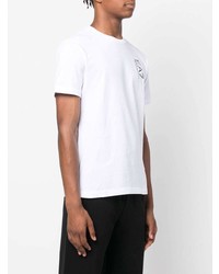 T-shirt à col rond imprimé blanc Ea7 Emporio Armani