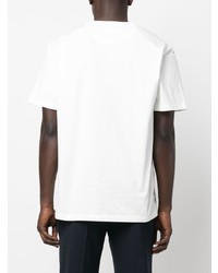 T-shirt à col rond imprimé blanc Bally