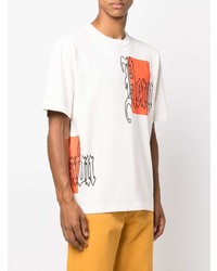 T-shirt à col rond imprimé blanc Heron Preston