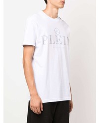 T-shirt à col rond imprimé blanc Philipp Plein