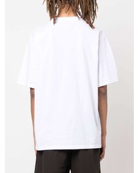 T-shirt à col rond imprimé blanc MAISON KITSUNÉ