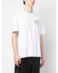 T-shirt à col rond imprimé blanc Just Cavalli