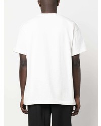 T-shirt à col rond imprimé blanc Flaneur Homme