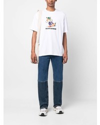 T-shirt à col rond imprimé blanc MAISON KITSUNÉ