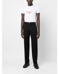 T-shirt à col rond imprimé blanc Bally