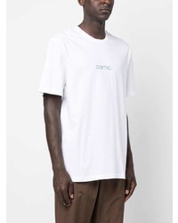 T-shirt à col rond imprimé blanc Oamc