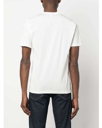 T-shirt à col rond imprimé blanc Kiton