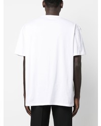 T-shirt à col rond imprimé blanc Alexander McQueen