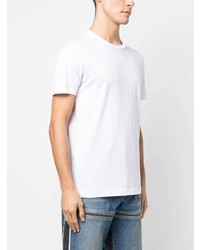 T-shirt à col rond imprimé blanc Diesel