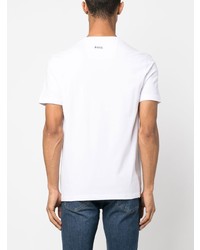 T-shirt à col rond imprimé blanc BOSS