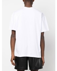 T-shirt à col rond imprimé blanc MSGM