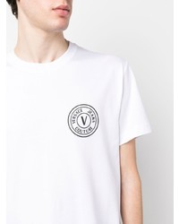 T-shirt à col rond imprimé blanc VERSACE JEANS COUTURE