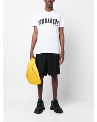 T-shirt à col rond imprimé blanc DSQUARED2