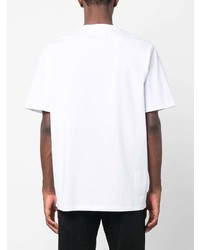 T-shirt à col rond imprimé blanc Amiri