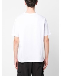 T-shirt à col rond imprimé blanc Balmain