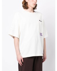 T-shirt à col rond imprimé blanc Maison Mihara Yasuhiro