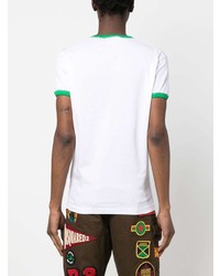 T-shirt à col rond imprimé blanc DSQUARED2