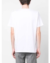 T-shirt à col rond imprimé blanc Corneliani