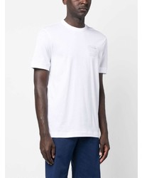 T-shirt à col rond imprimé blanc Kiton