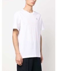 T-shirt à col rond imprimé blanc Bally