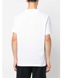 T-shirt à col rond imprimé blanc Bally