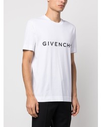 T-shirt à col rond imprimé blanc Givenchy