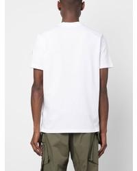 T-shirt à col rond imprimé blanc Moncler