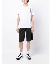 T-shirt à col rond imprimé blanc Ea7 Emporio Armani