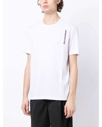 T-shirt à col rond imprimé blanc Ea7 Emporio Armani