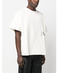 T-shirt à col rond imprimé blanc Rhude