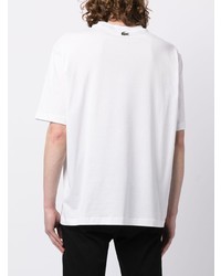 T-shirt à col rond imprimé blanc Lacoste