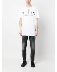 T-shirt à col rond imprimé blanc Philipp Plein