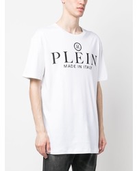 T-shirt à col rond imprimé blanc Philipp Plein