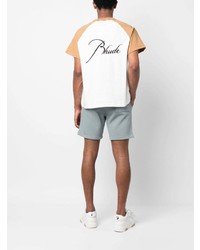 T-shirt à col rond imprimé blanc Rhude