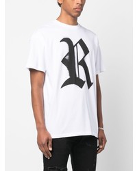 T-shirt à col rond imprimé blanc Raf Simons